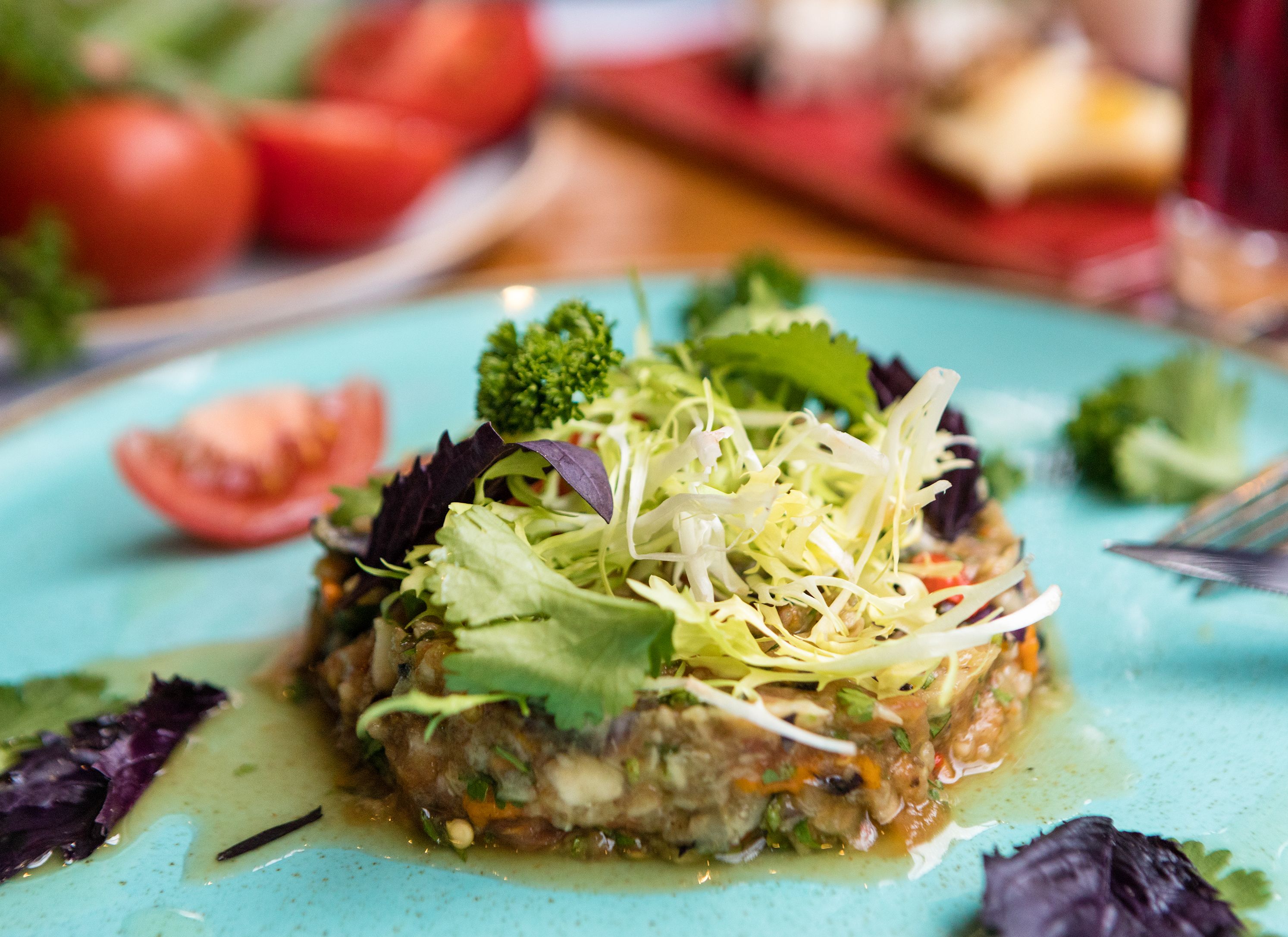 A fresh vegan salad with visible ingredients, suitable for illustrating dietary options and informed food choices.